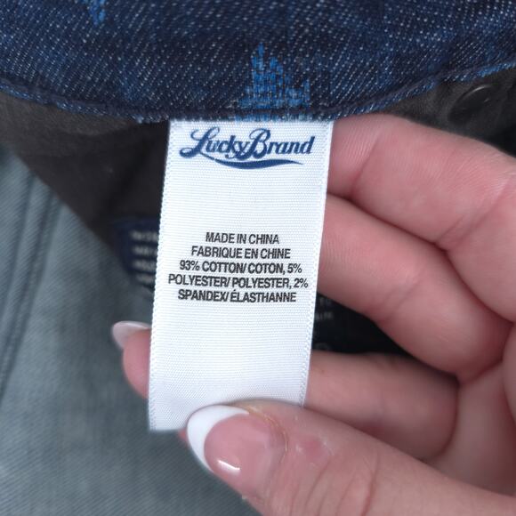 Lucky Brand SW Aztec Boho Chic Maximalist Charlie Skinny Ikat Mid Rise Dark 6/28 - Picture 7 of 14